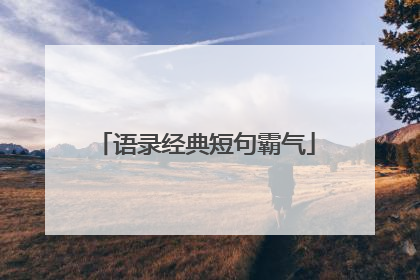 语录经典短句霸气