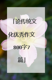 论传统文化优秀作文800字7篇