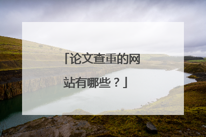 论文查重的网站有哪些？