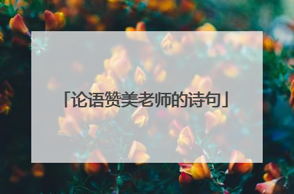 论语赞美老师的诗句