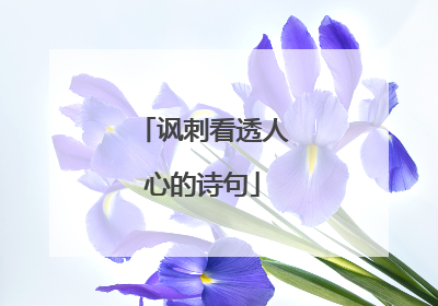 讽刺看透人心的诗句