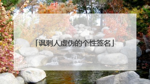 讽刺人虚伪的个性签名