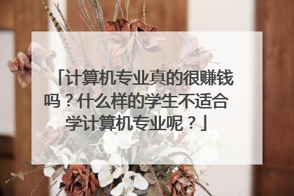 计算机专业真的很赚钱吗？什么样的学生不适合学计算机专业呢？