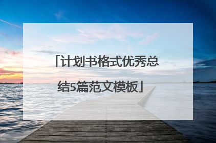 计划书格式优秀总结5篇范文模板