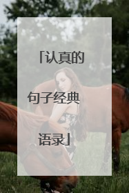 认真的句子经典语录