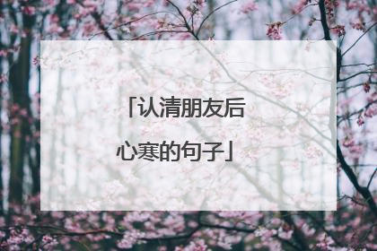 认清朋友后心寒的句子