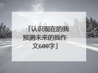 认识现在的我预测未来的我作文600字