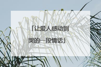 让爱人感动到哭的一段情话