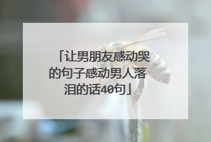 让男朋友感动哭的句子感动男人落泪的话40句