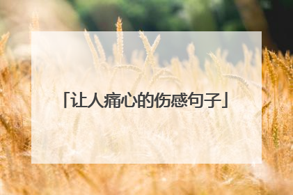 让人痛心的伤感句子