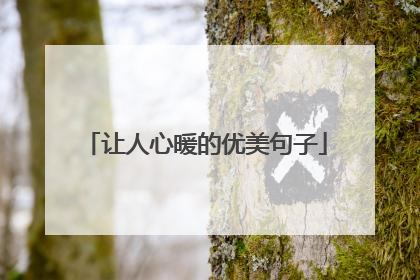 让人心暖的优美句子