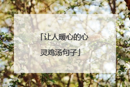 让人暖心的心灵鸡汤句子