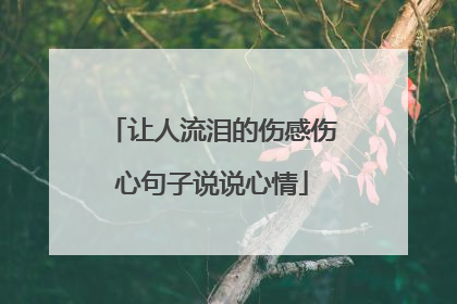 让人流泪的伤感伤心句子说说心情