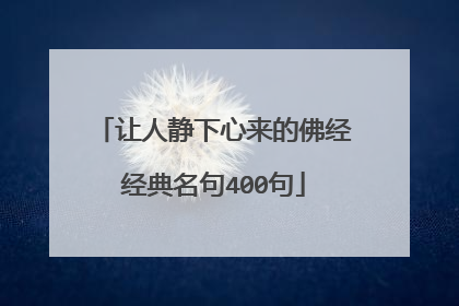 让人静下心来的佛经经典名句400句