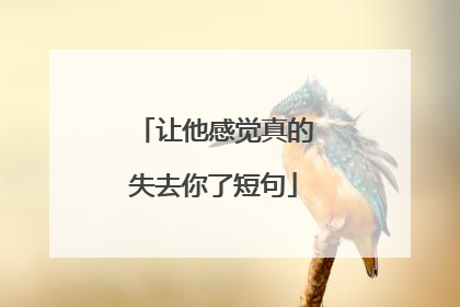让他感觉真的失去你了短句