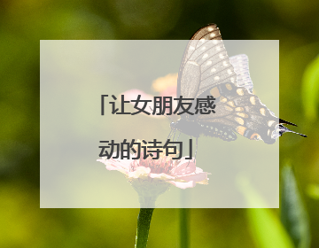 让女朋友感动的诗句