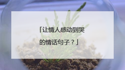 让情人感动到哭的情话句子？