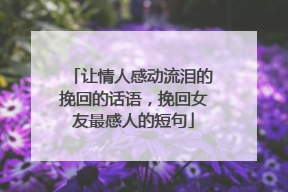 让情人感动流泪的挽回的话语，挽回女友最感人的短句