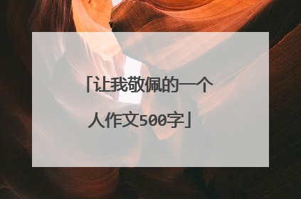 让我敬佩的一个人作文500字
