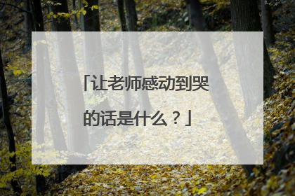 让老师感动到哭的话是什么？