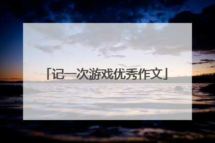 记一次游戏优秀作文