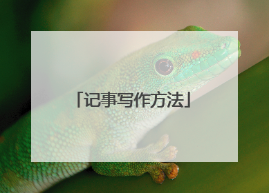 记事写作方法