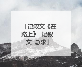 记叙文《在路上》 记叙文 急求