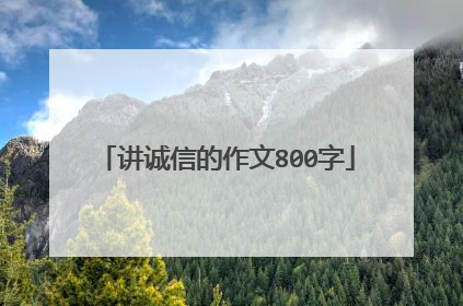 讲诚信的作文800字