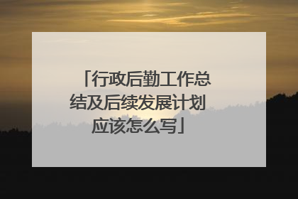 行政后勤工作总结及后续发展计划应该怎么写