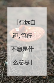 行远自迩,笃行不怠是什么意思