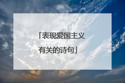 表现爱国主义有关的诗句