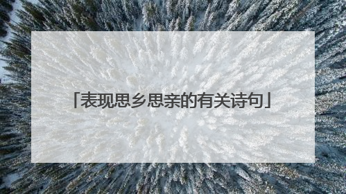 表现思乡思亲的有关诗句