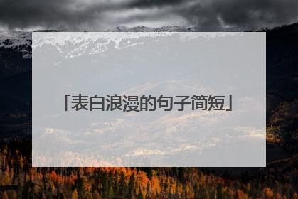 表白浪漫的句子简短
