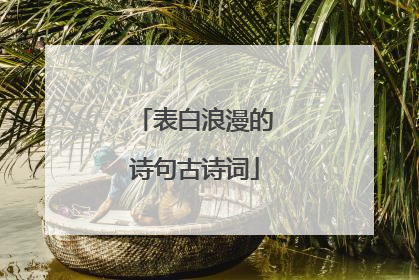 表白浪漫的诗句古诗词