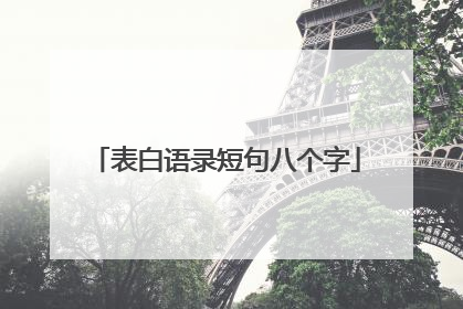 表白语录短句八个字