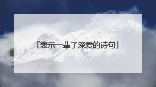 表示一辈子深爱的诗句