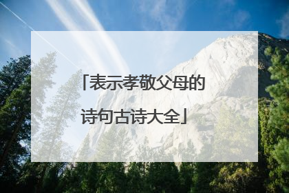 表示孝敬父母的诗句古诗大全