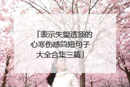 表示失望透顶的心寒伤感简短句子大全合集三篇