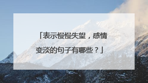 表示慢慢失望，感情变淡的句子有哪些？