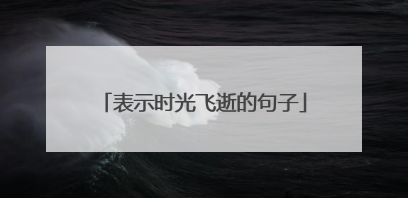 表示时光飞逝的句子