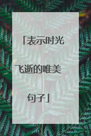 表示时光飞逝的唯美句子