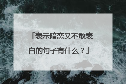 表示暗恋又不敢表白的句子有什么？