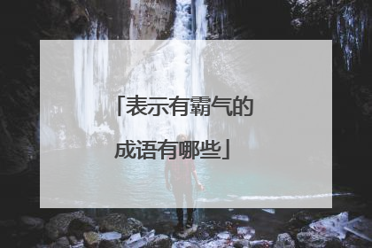 表示有霸气的成语有哪些