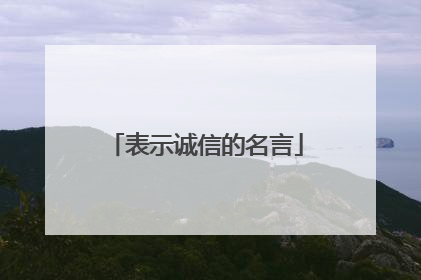 表示诚信的名言