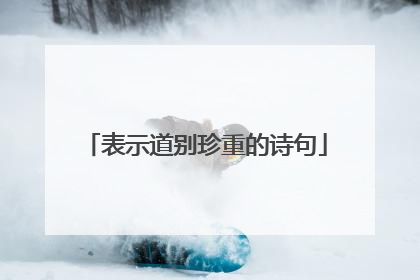 表示道别珍重的诗句