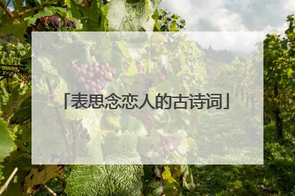 表思念恋人的古诗词