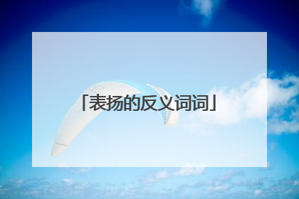 表扬的反义词词
