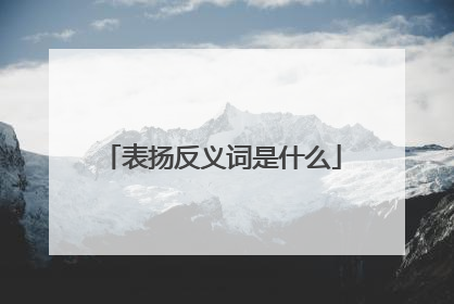 表扬反义词是什么