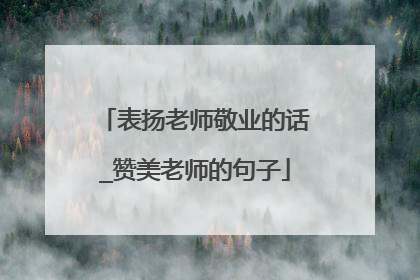 表扬老师敬业的话_赞美老师的句子