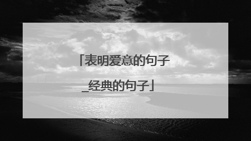表明爱意的句子_经典的句子